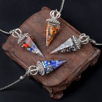 Image 5 of Energy Healing Chakra Orgone Pendulum for Dowsing Divination Pointed Natural Chips Crystal Stone Pen