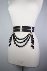 Image 2 of Wide belt with Onyx beads rows 