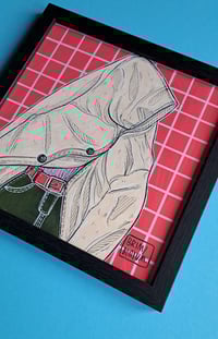 Image 2 of ' DANKE CIAO II' original illustration (21x21cm, frame incl.)