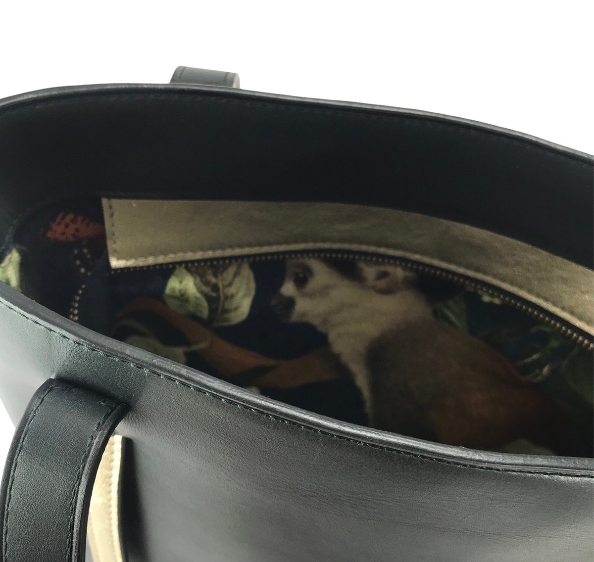 Sac cabas Vert Nuit et Doré