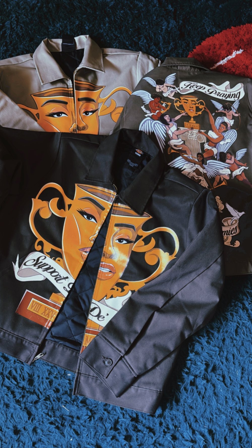 “Pray For De’ Homies” Insulated Jacket - Dark Brown