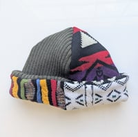 Image 3 of Upcycled Reversible Beanie Cotton Blend 33