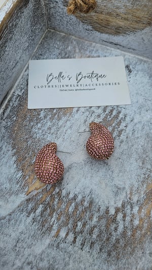 Image of Teardrop Rhinestone Earrings 
