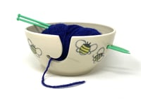 Image 1 of Large Bee Decorated Yarn Bowl 