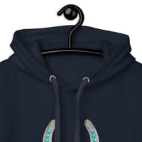 Image 5 of Unisex Hoodie, Feathers and Turquoise Horseshoe Hoodie, Western