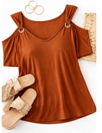 Image 6 of 2X MineTom Open Shoulder Top # 472*10 (Gently Used)