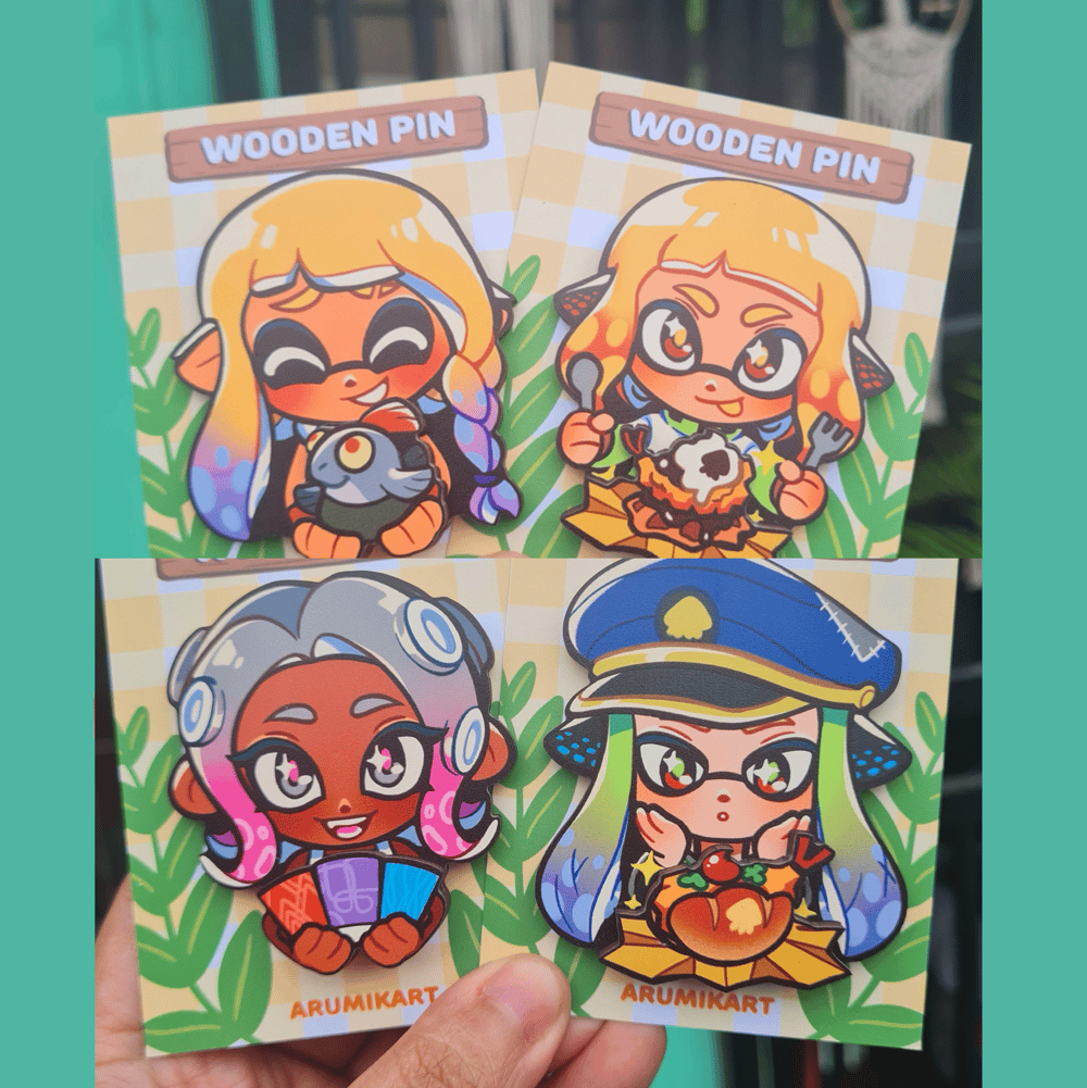 Splatoon Agents Wooden Pins