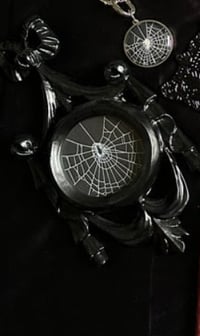 Image 2 of RESERVED - Anatomical antique skull with preserved web & black ornate framed preserved web 