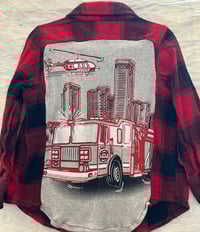 Children’s Black/Red Flannel Winter Fire Truck