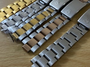 Image of 20mm Rolex Oyster Solid S/Steel, Rose, Gold, 2/Tone Steel Straps