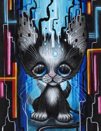 Tuxedo Cat Future Art Print 