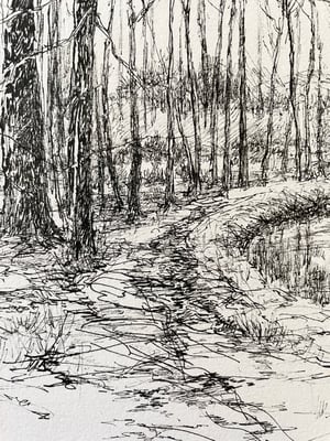 Image of VINTAGE DUTCH DRAWING: LANDSCAPE #5