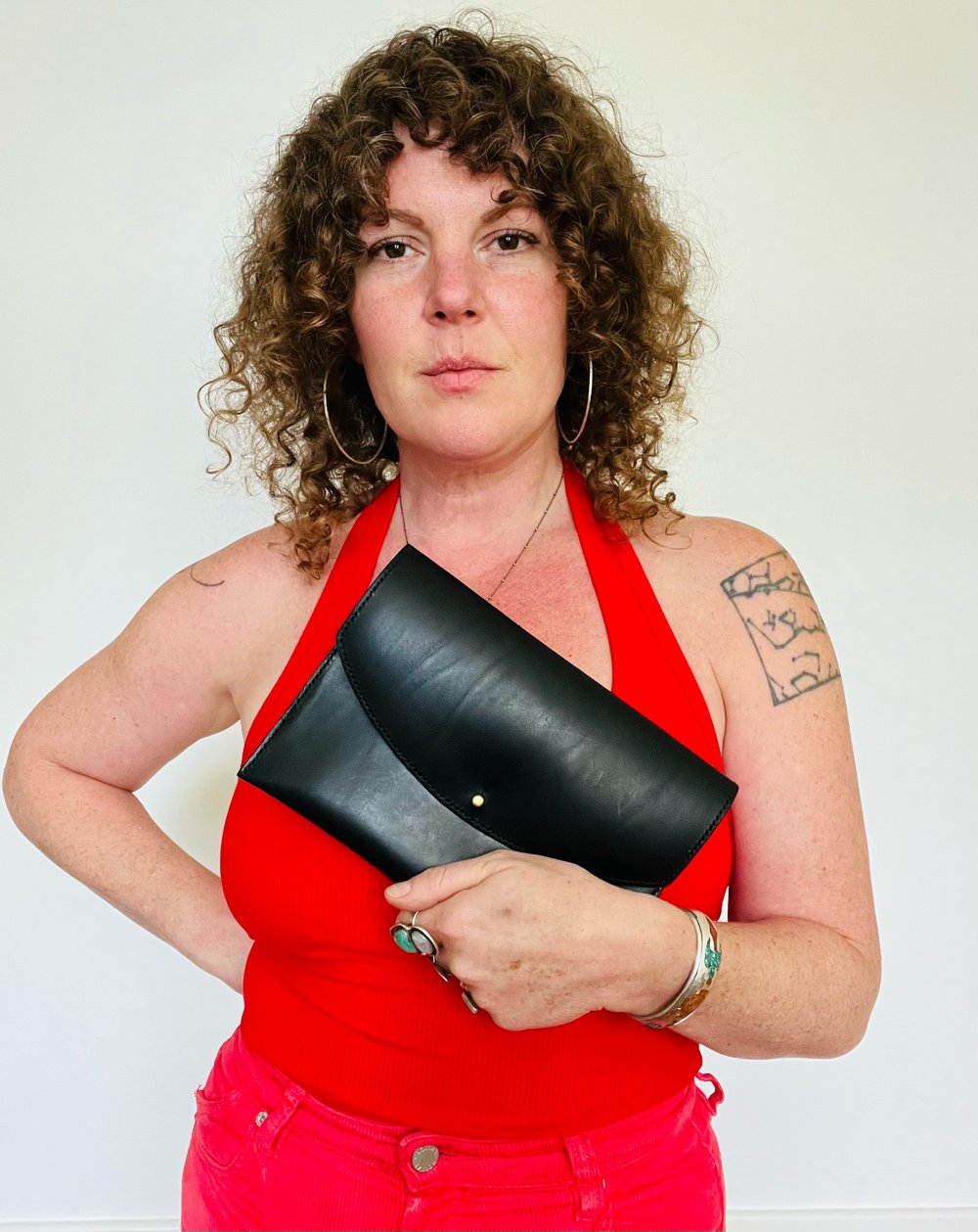 Image of Black Envelope Clutch