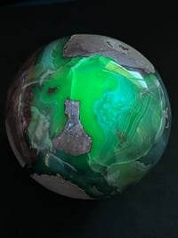 Image 15 of Large Volcano Agate Sphere UV #2112