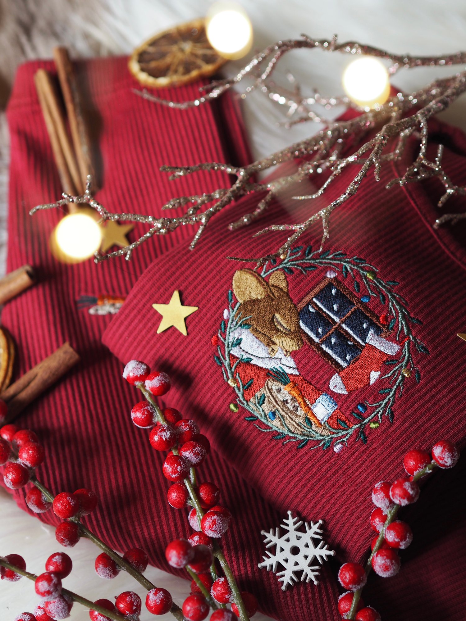 Image of One More Sleep - Burgundy Ribbed Lounge Set