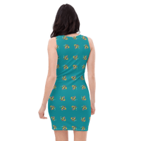 Image 3 of Bodycon dress (full floral with Eastern blue)