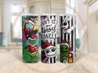 Don’t get your Tinsel in a tangle Tumbler (Nightmare before Christmas & Grinch edition)