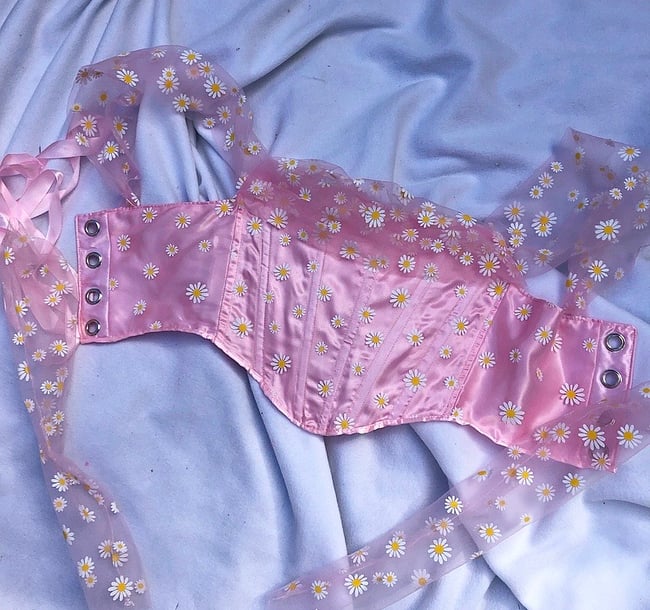 pink mesh floral sleeves