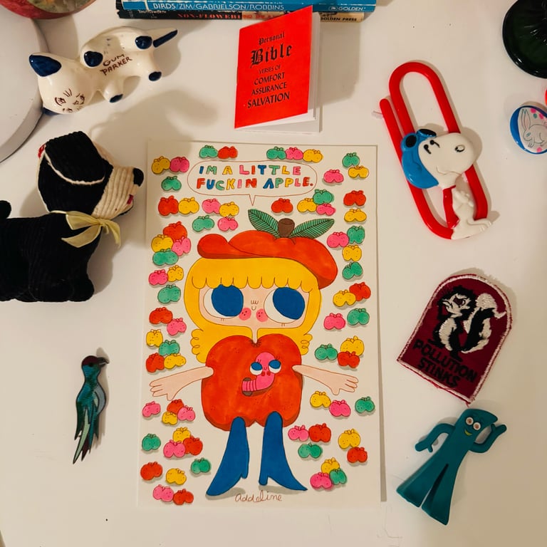 LITTLE FUCKIN APPLE DRAWING 