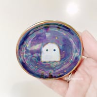 Image 5 of Deep Blue Mini Ghost Trinket Dish With Rainbow Effect (2.5 Inches Diameter)