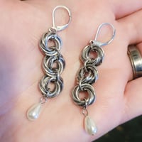 Image 3 of FLORA Mobius Chainmail Earrings