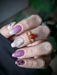 Image 2 of Garnet Inspired Double Band Ring