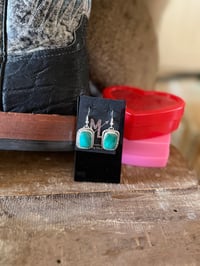Image 2 of Fox Turquoise Square Dangles