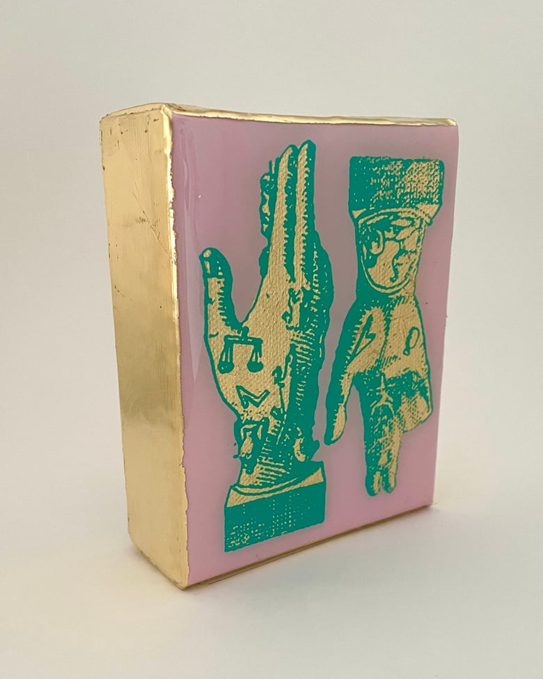 Image of Votive Hands Pink/Gold leaf 