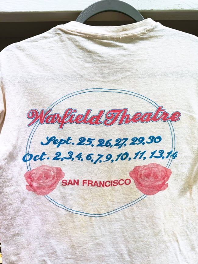 Grateful Dead 1980 Tour Warfield T-Shirt - Fits SM