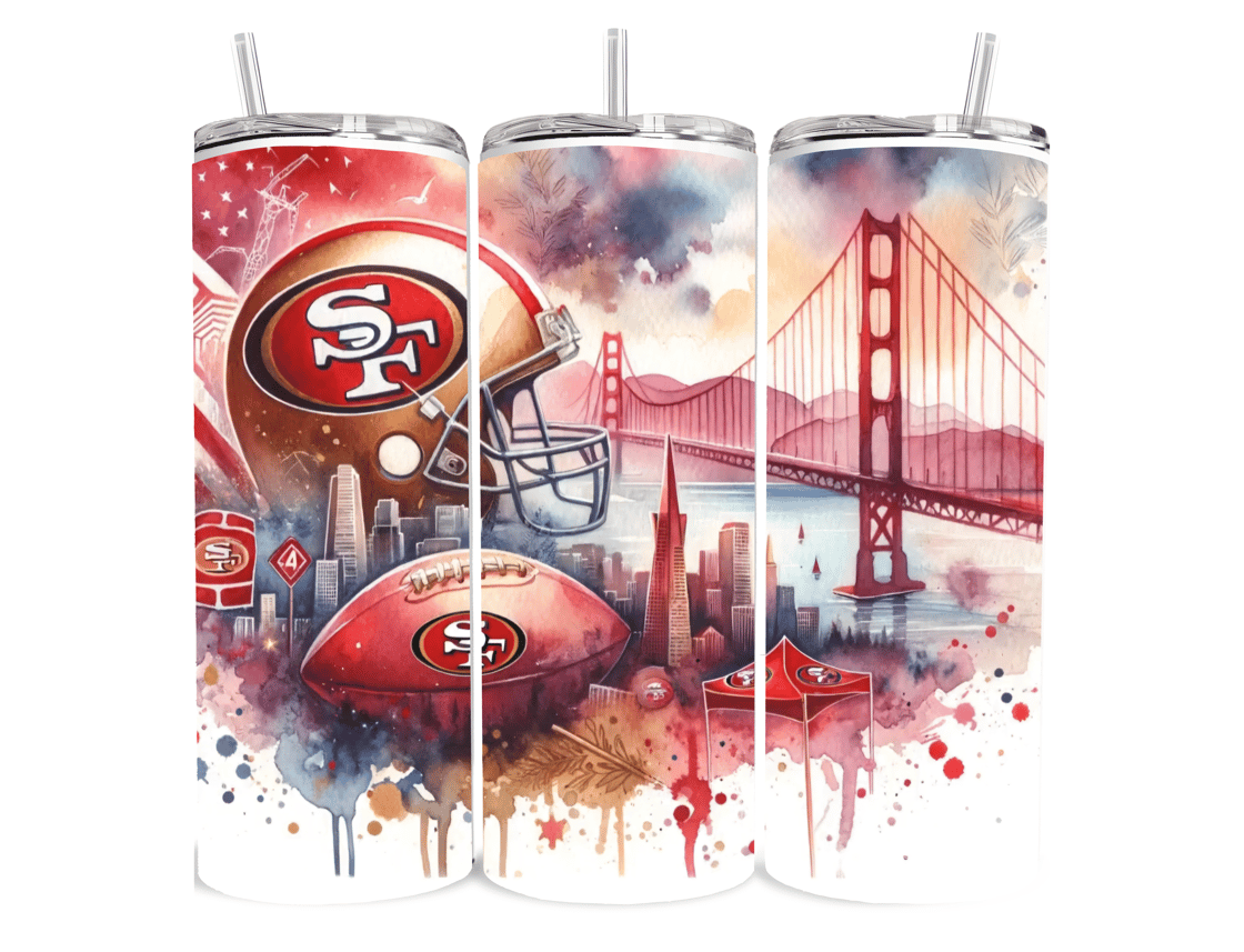 Image of 20 oz Football 49er's Stainless Steel Insulated Tumblers 