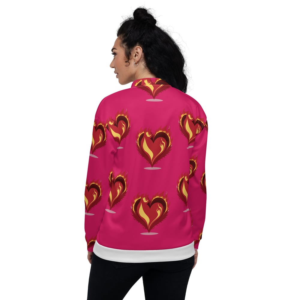 ZEN EXP - “Flaming Hearts” Women’s Bomber Jacket