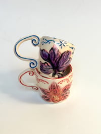 Image 1 of orchid + iris espresso cup set (sample) 