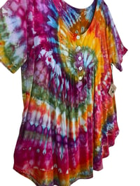 Image 6 of XL Luxe Knit Babydoll Top in Tropical Spiral Ice Dye