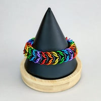 Image 2 of Black + Rainbow Elfbridge Stretch Bracelet