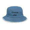 ZEN EXP - "Certified OG" distressed denim bucket hat