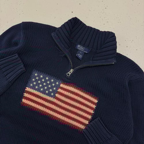 Image of Women’s Ralph Lauren 1/4 Zip Up Knit, Size Large