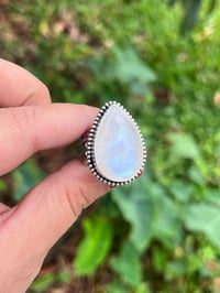 Image 2 of Sterling Astral Monstone Ring Sz 7