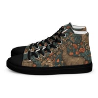 Image 1 of Boho Nature Cottagecore Inspired Deer in The Forest Women’s high top canvas shoes