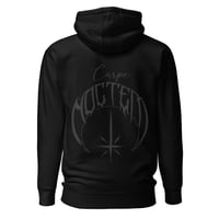 Image of logo pullover black on black hoodie