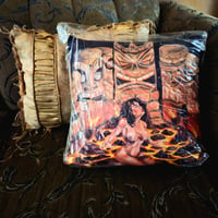 Image 1 of "Prayer to the tiki gods" Pillow 