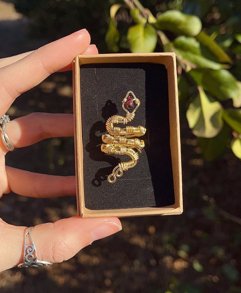 Image of Snake Ring (Choose your crystal)