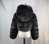 Cropped Faux Fur Coat with Hood