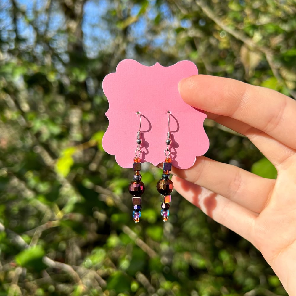 Image of “oil slick” earrings 