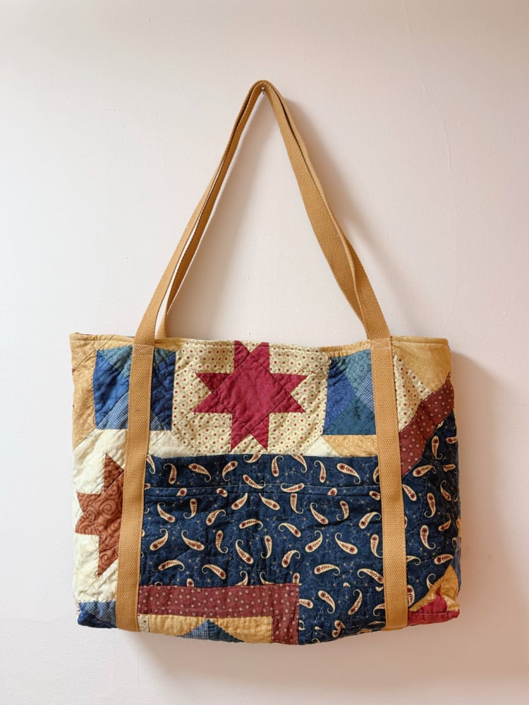 Image of Large Quilt Tote Bag — Sawtooth Stars