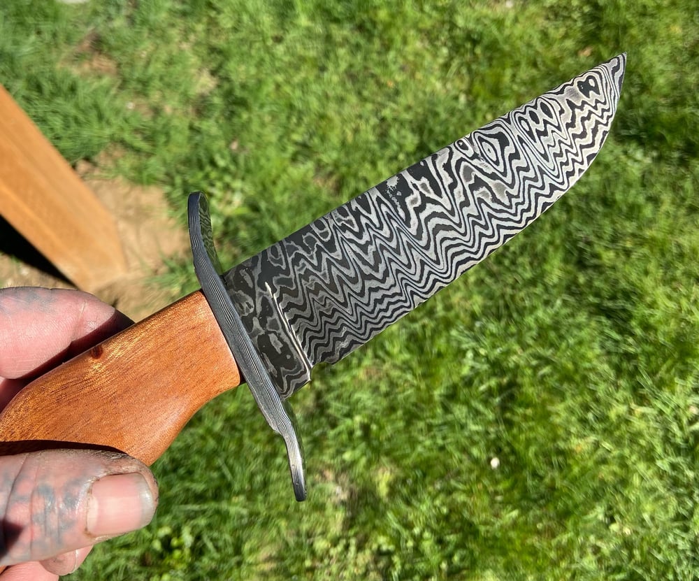 Image of Super classy Damascus Bowie inspired blade