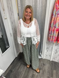 Image 3 of Isla - Polka Dot Cuff Bottom Trouser 
