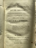 Les souvenirs prophetiques d’une Sybille édition originale signé par Melle Le Normand, 1814.