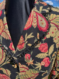 Image 4 of Large Black Floral Denim Blazer