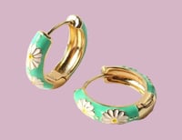 Heidi Gold Mint Hoop