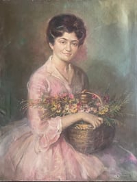 Image 3 of Large Oil Portrait on Canvas